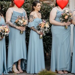 Azazie Juna Bridesmaids dress in Steel Blue